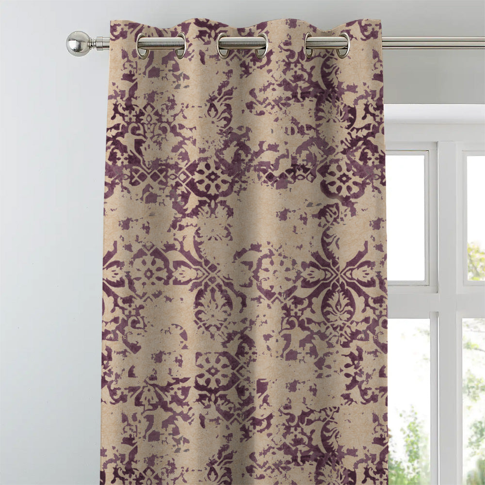 Rustic Radiance Floral & Ombre Print Combination Room Darkening Curtains Set Of 4 Door Curtain - (520BFL5)