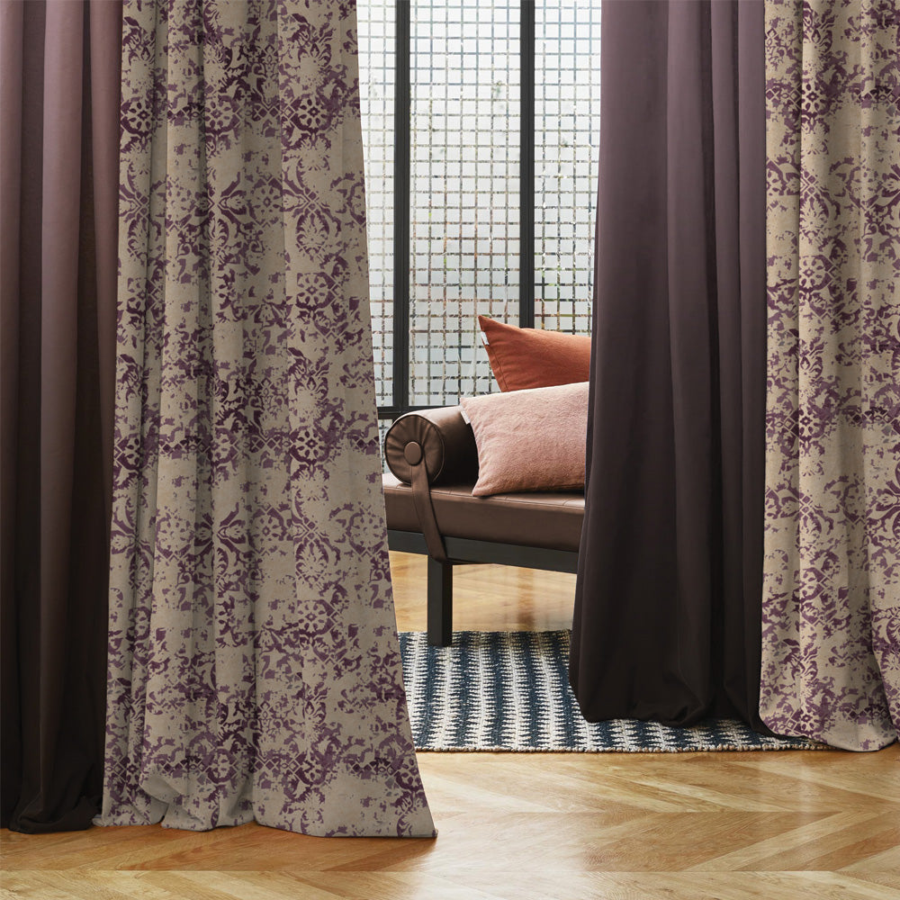 Rustic Radiance Floral & Ombre Print Combination Room Darkening Curtains Set Of 4 Door Curtain - (520BFL5)