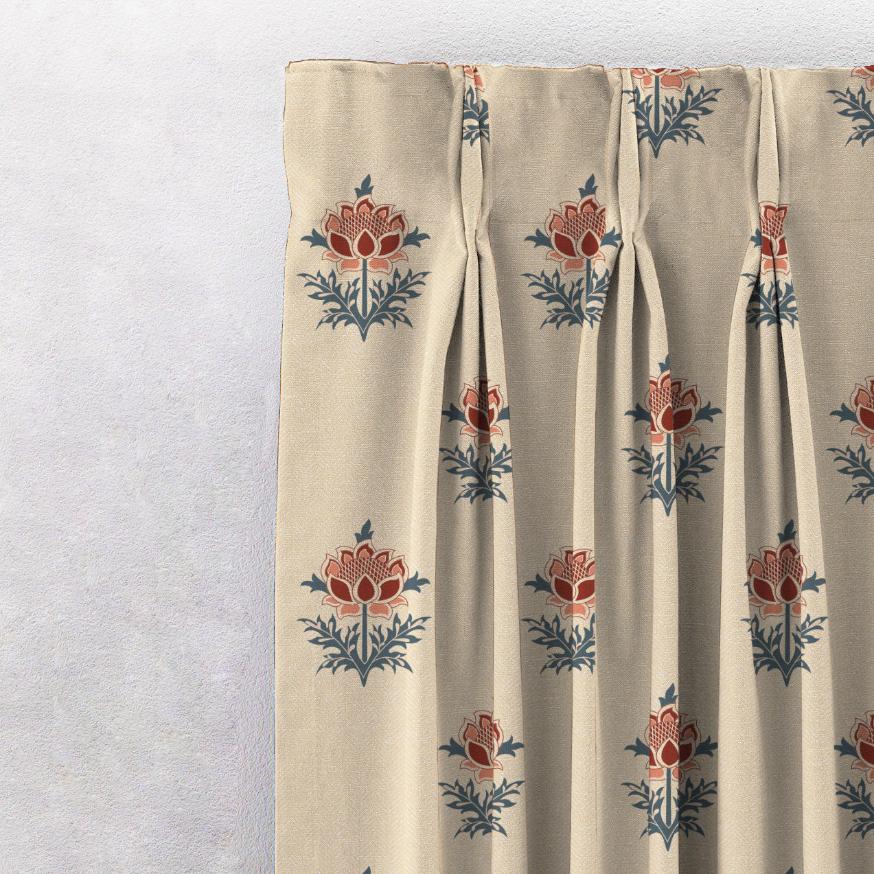 ButtaBliss Indie Carmine Red Heavy Satin Room Darkening Curtains Set Of 2 - (DS521A)