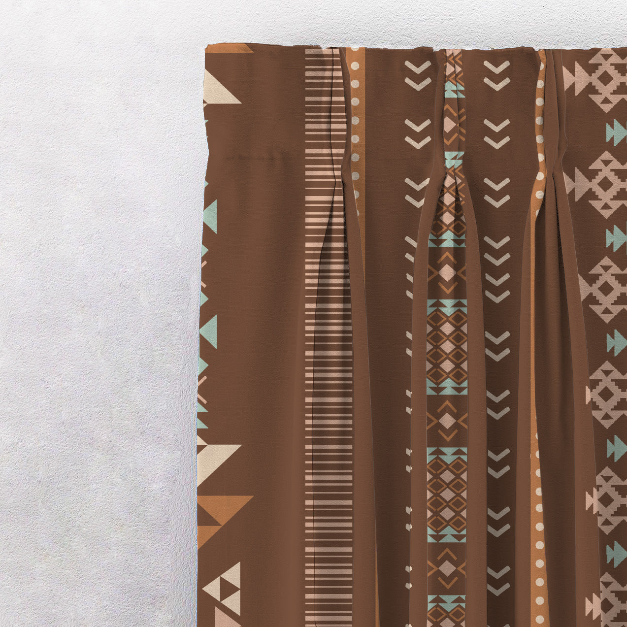 Digital Boho Printed Twill Textured Room Darkening Curtains Set Of 2 - DS529A