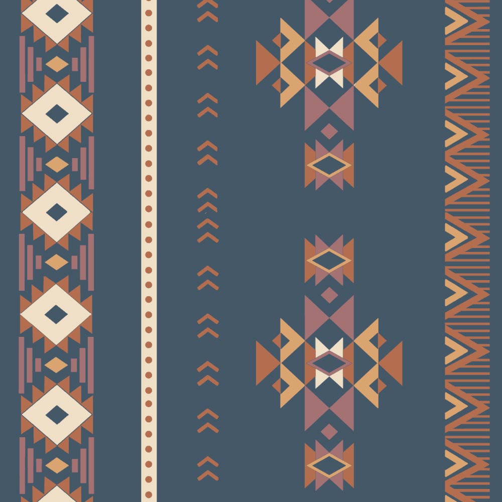 Digital Boho Printed Twill Textured Room Darkening Curtains Set Of 2 - DS529E