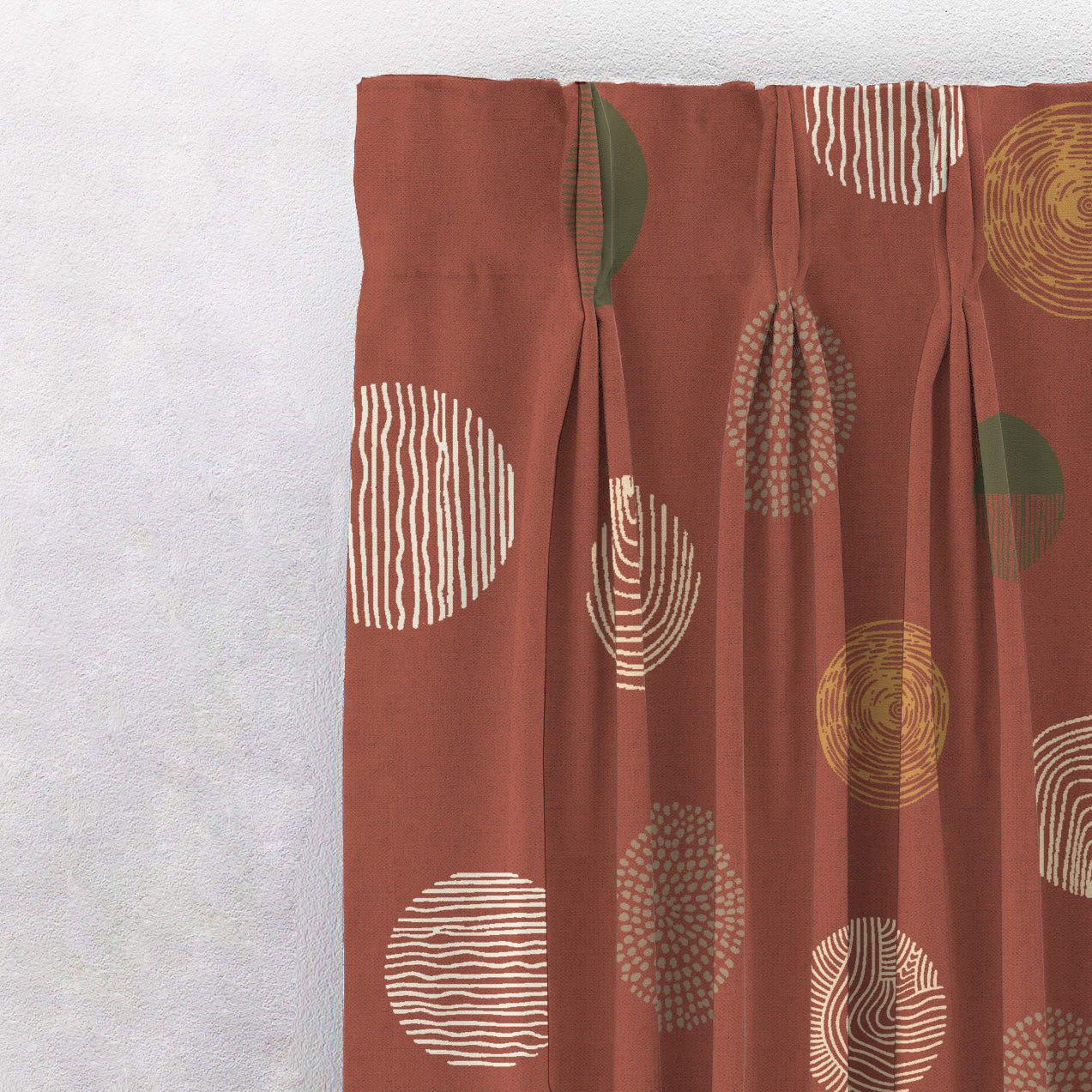 Digital Boho Printed Twill Textured Room Darkening Curtains Set Of 2 - DS530D
