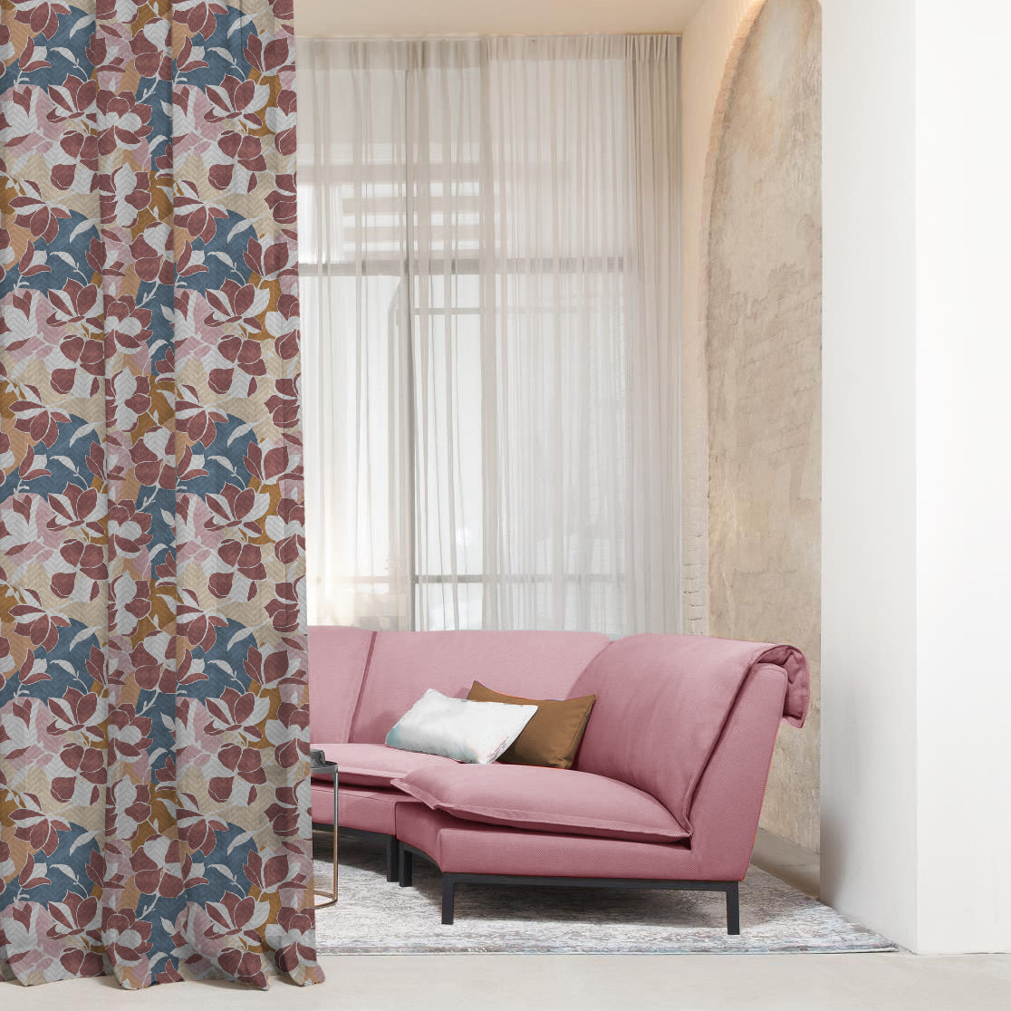 Digital Boho Printed Twill Textured Room Darkening Curtains Set Of 2 - DS531B