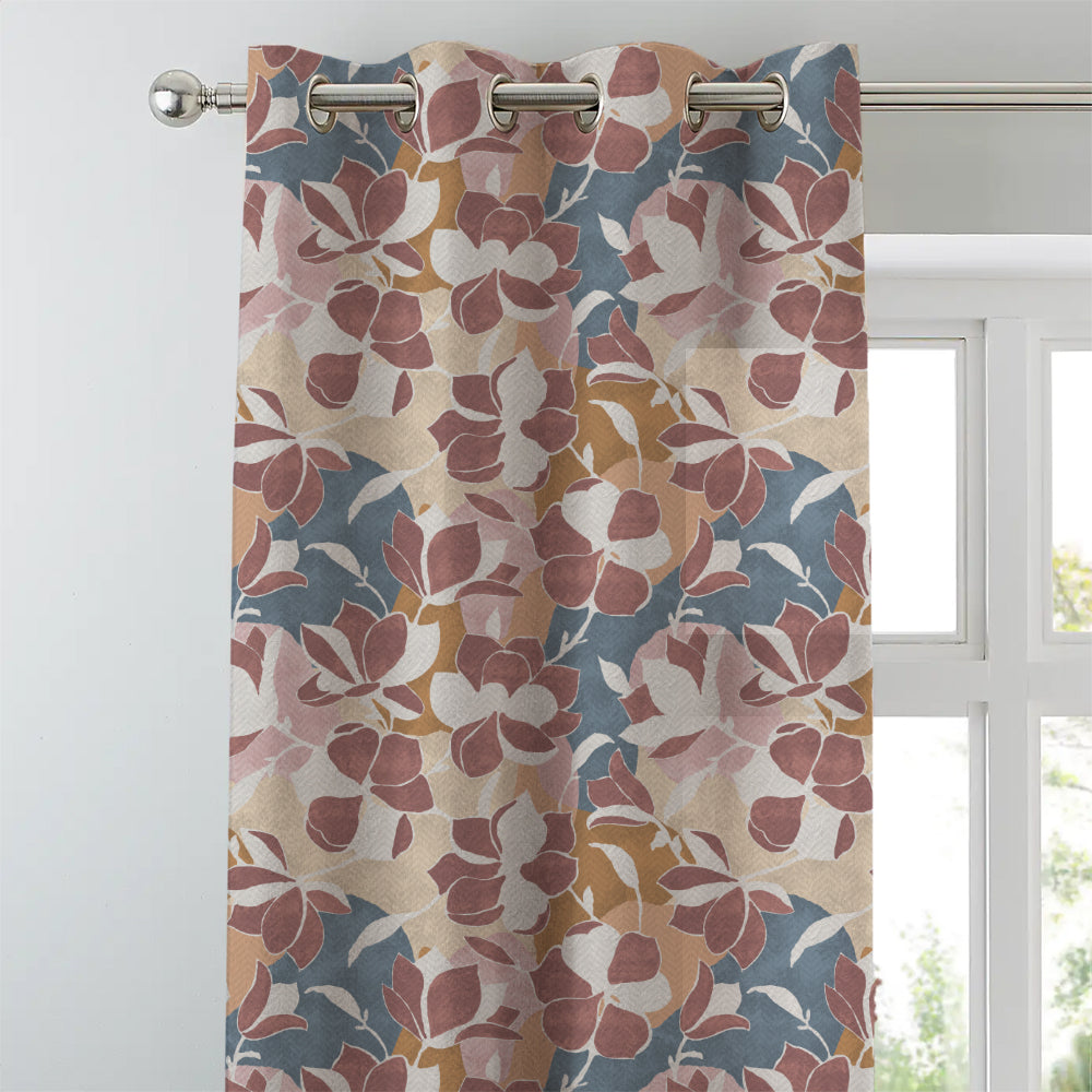 Digital Boho Printed Twill Textured Room Darkening Curtains Set Of 2 - DS531B