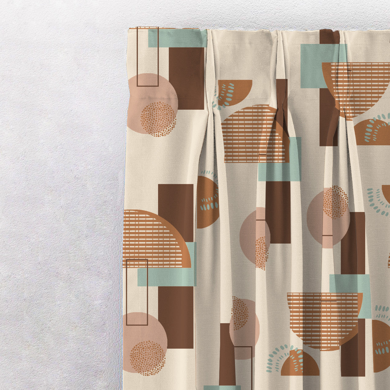 Digital Boho Printed Twill Textured Room Darkening Curtains Set Of 2 - DS532A