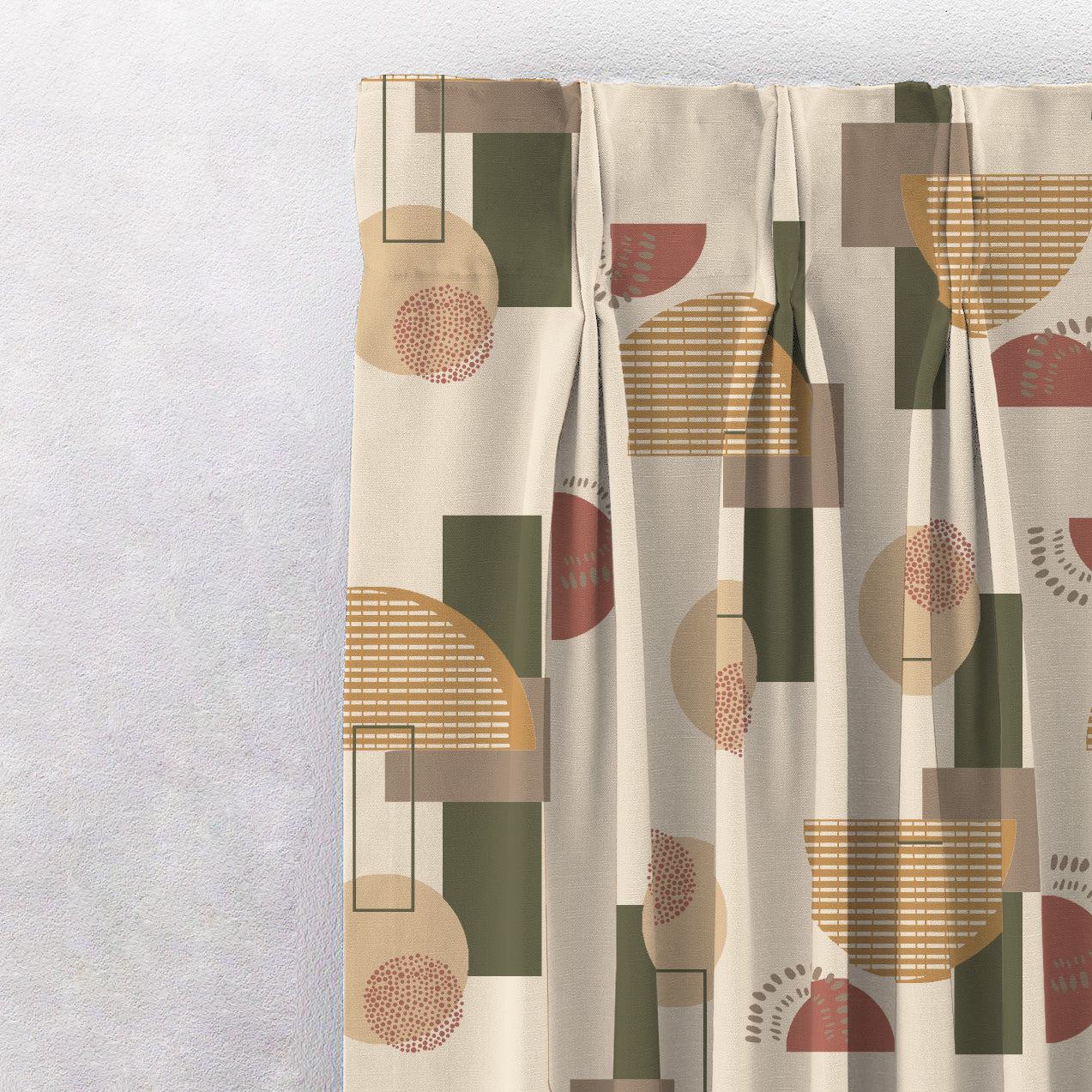 Digital Boho Printed Twill Textured Room Darkening Curtains Set Of 2 - DS532B