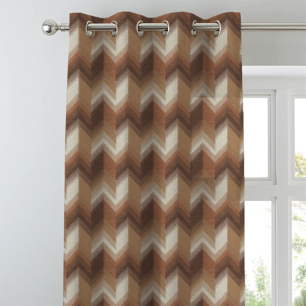 Digital Boho Printed Twill Textured Room Darkening Curtains Set Of 2 - DS533A