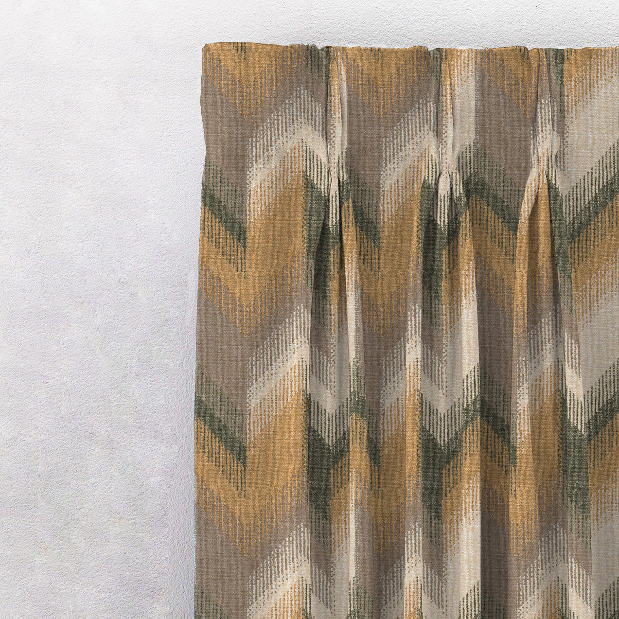 Digital Boho Printed Twill Textured Room Darkening Curtains Set Of 2 - DS533C