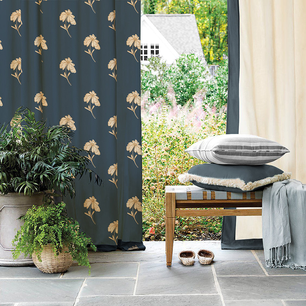 Digital Boho Printed Twill Textured Room Darkening Curtains Set Of 2 - DS534D