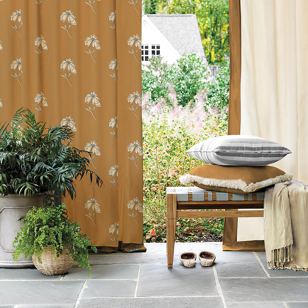 Digital Boho Printed Twill Textured Room Darkening Curtains Set Of 2 - DS534F