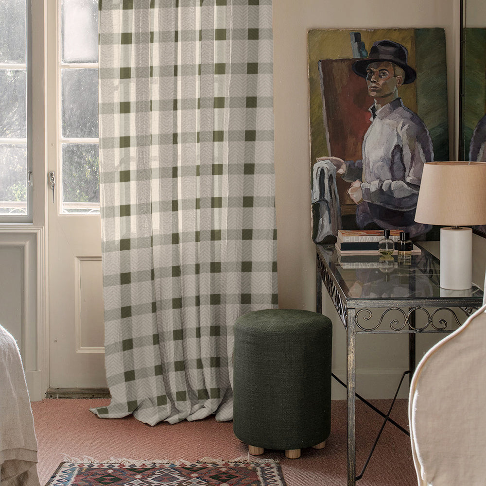 Digital Boho Printed Twill Textured Room Darkening Curtains Set Of 2 - DS535E