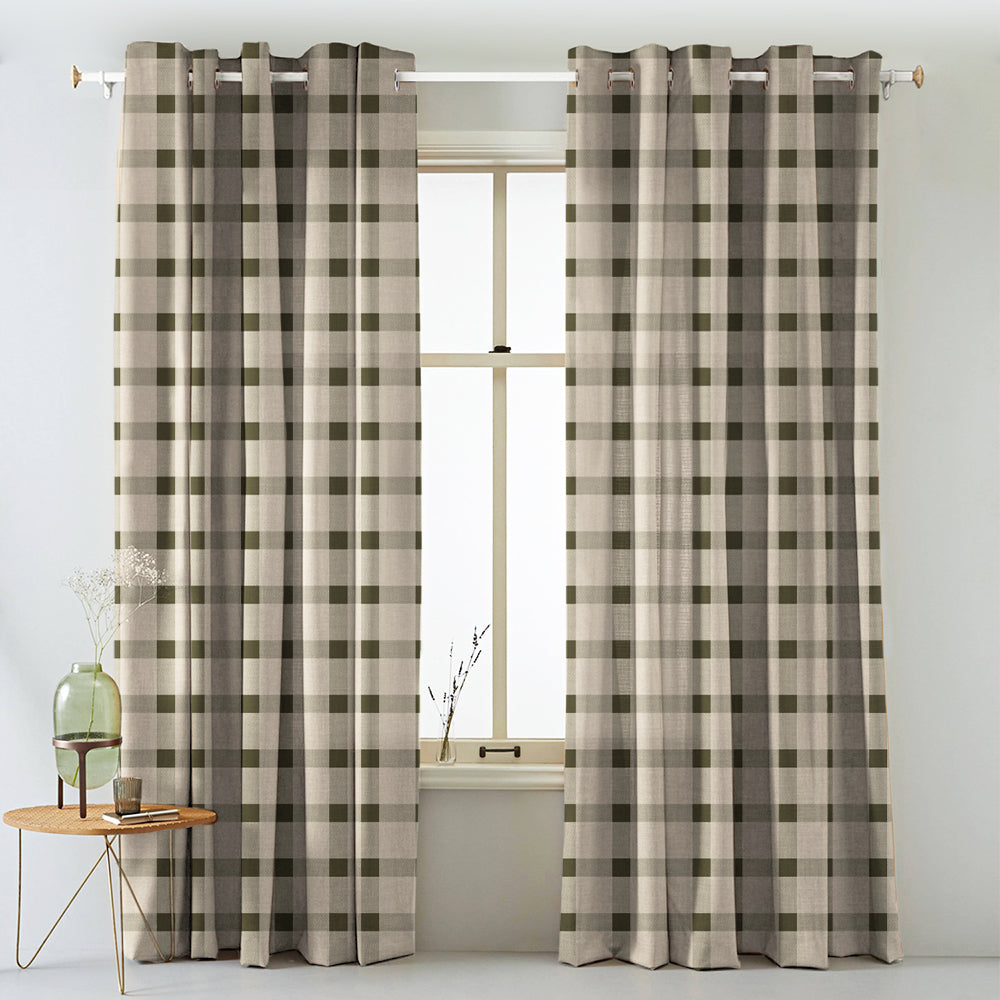 Digital Boho Printed Twill Textured Room Darkening Curtains Set Of 2 - DS535E