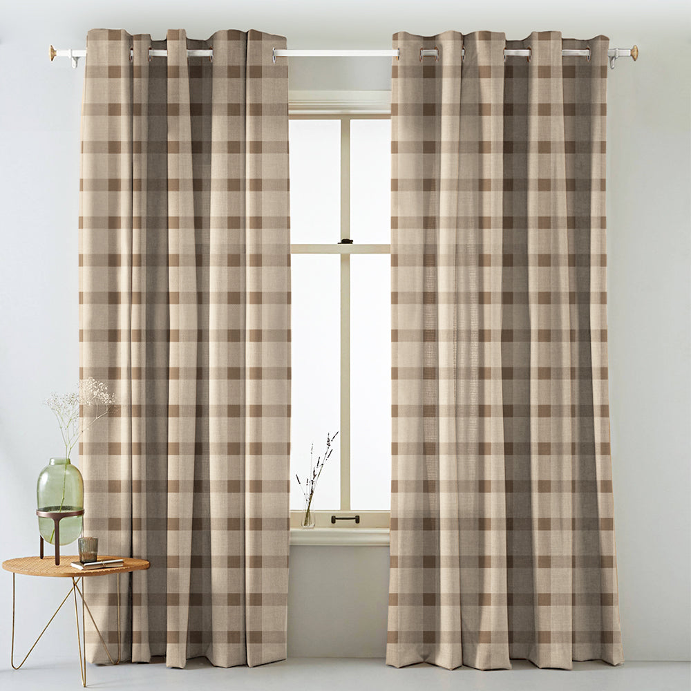 Digital Boho Printed Twill Textured Room Darkening Curtains Set Of 2 - DS535H