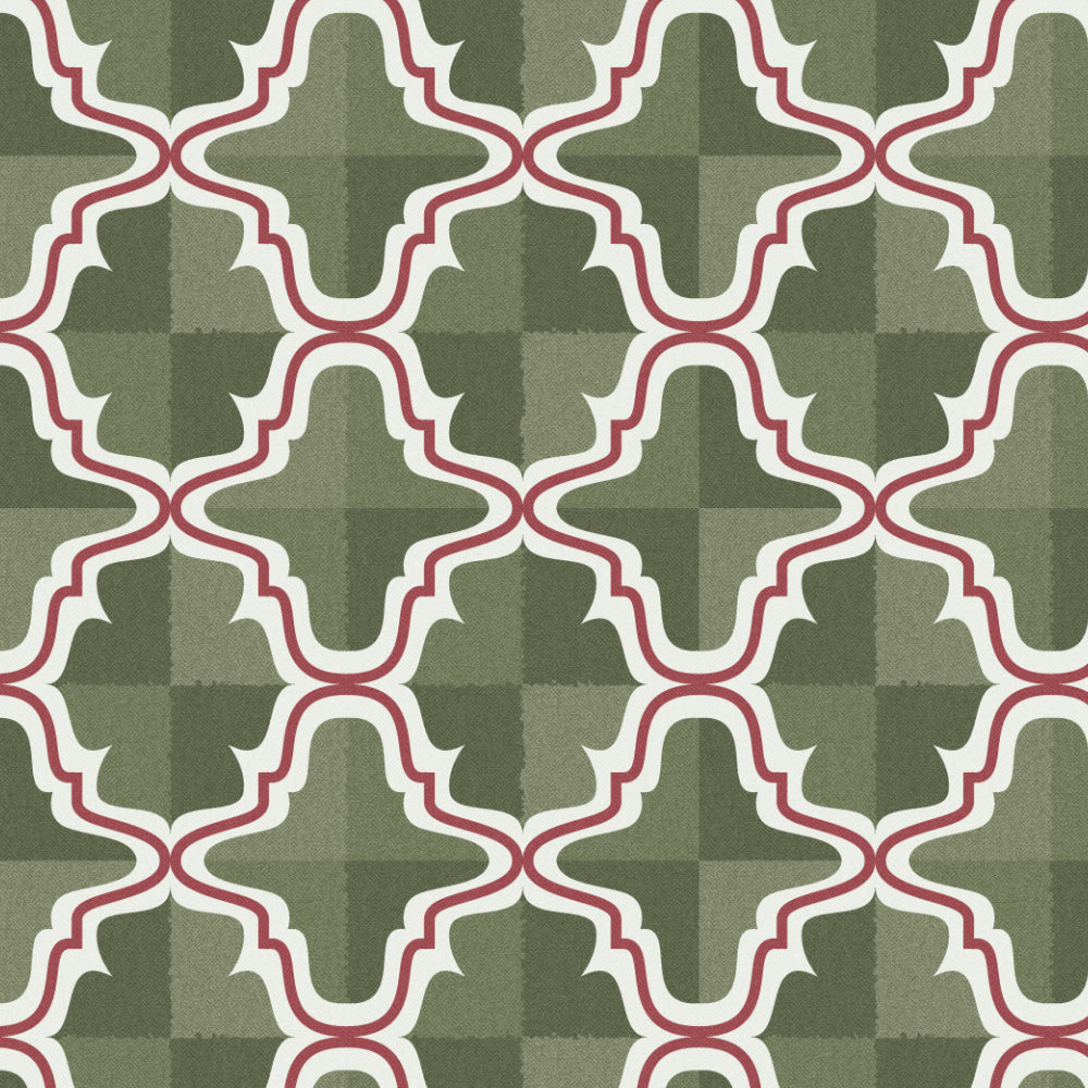 Urban Weave Geometric Grass Green Velvet Room Darkening Curtains Set Of 2 - (DS545A)