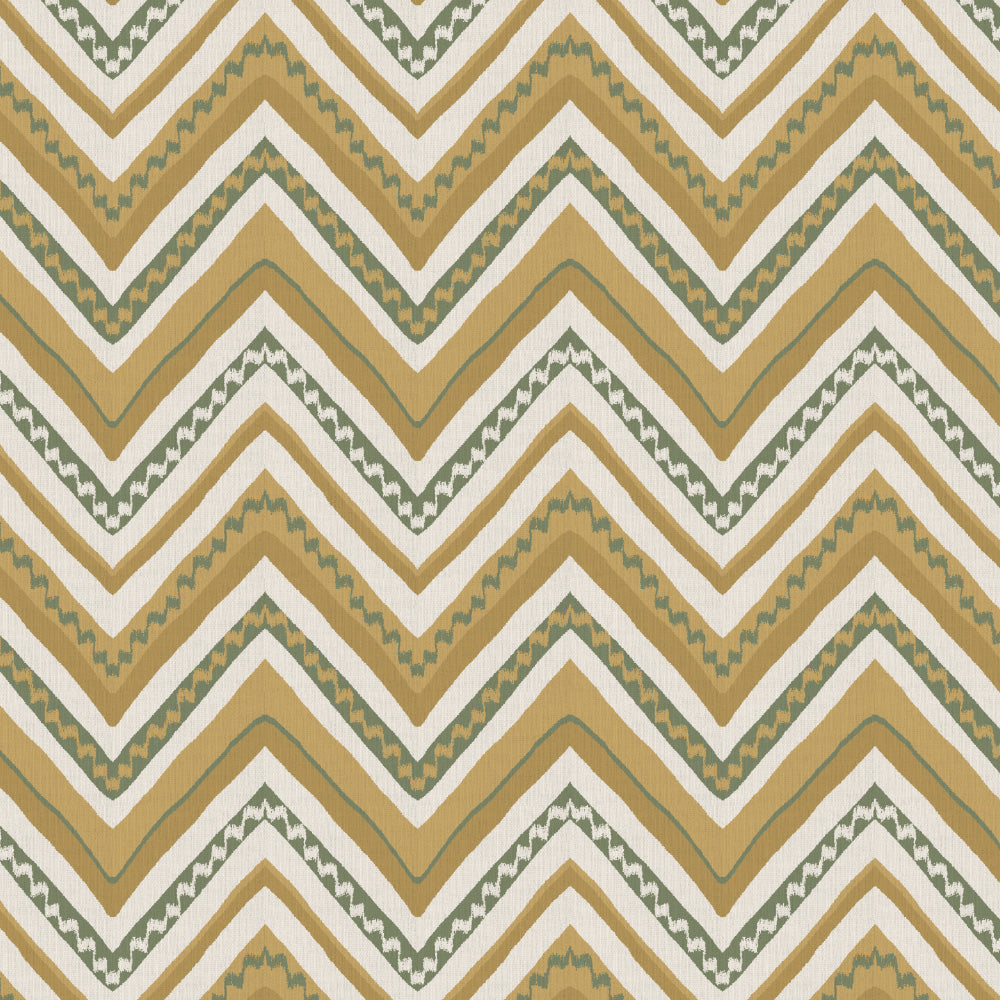 Chevron Harmony Geometric Corn Yellow Velvet Room Darkening Curtains Set Of 2 - (DS548D)