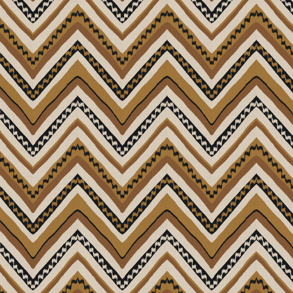 Chevron Harmony Geometric Mustard Yellow Velvet Room Darkening Curtains Set Of 1pc - (DS548F)
