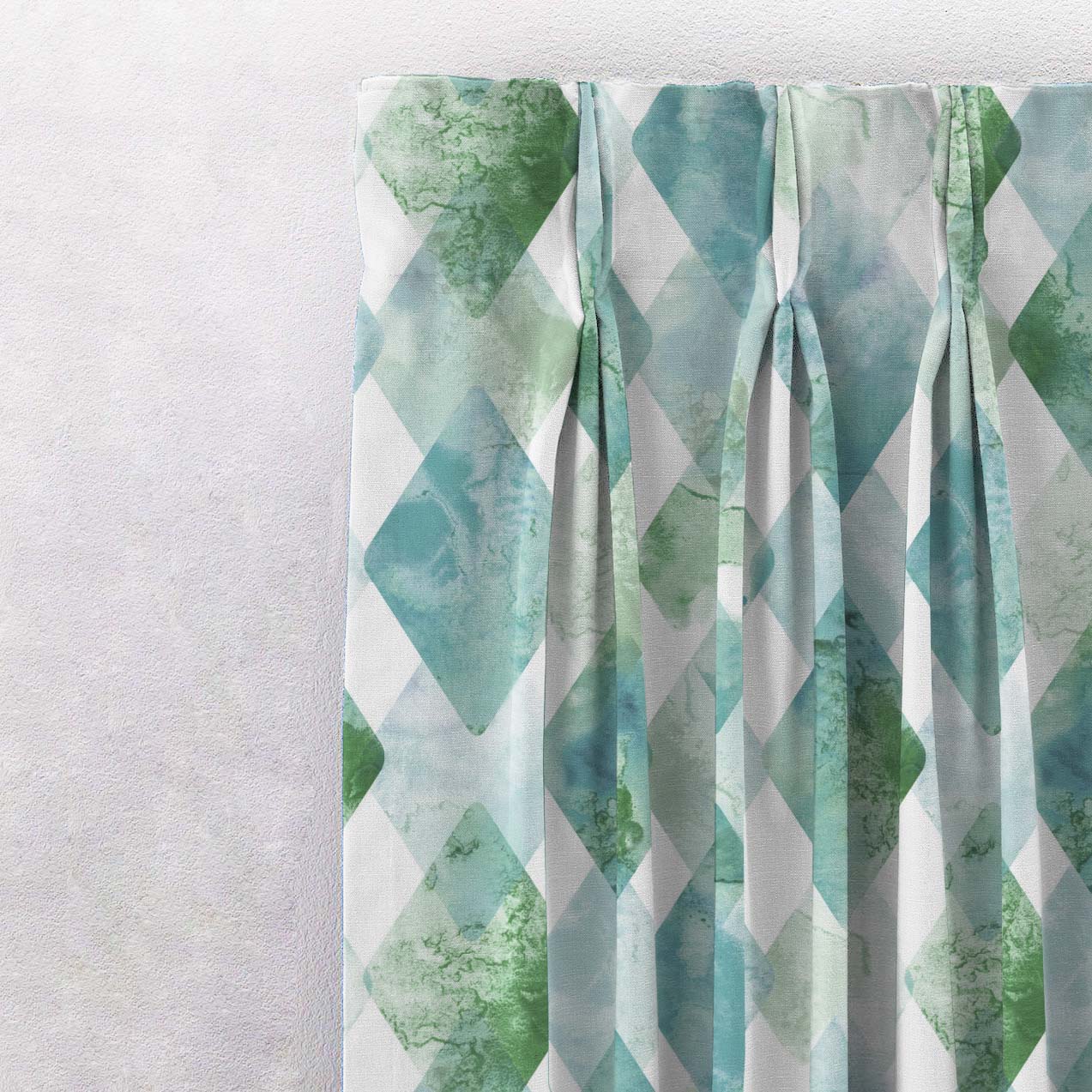 Elegant Geometric Print Matt Finish Room Darkening Curtain Set of 2 - MTDS58D