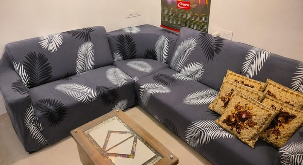 L SHAPE SUPER FURNISHING CORNER SOFA COVER SET