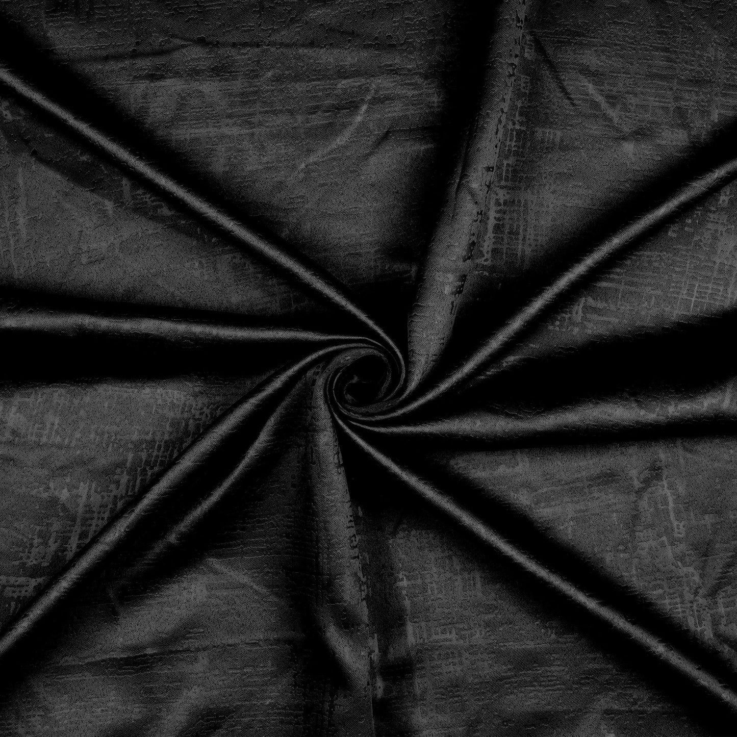 2 Pcs Black Grunge Blackout Emboss Faux Silk Room Darkening Window/Door/Long Door Curtains