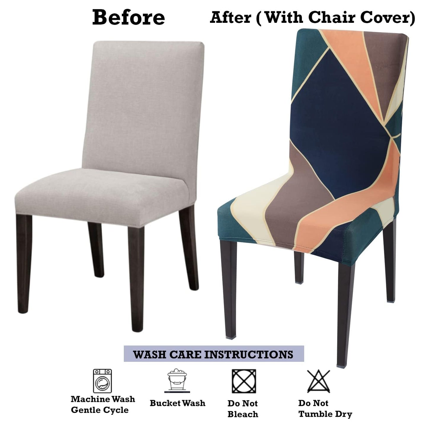 Peach Prism- Elastic Chair Table Covers