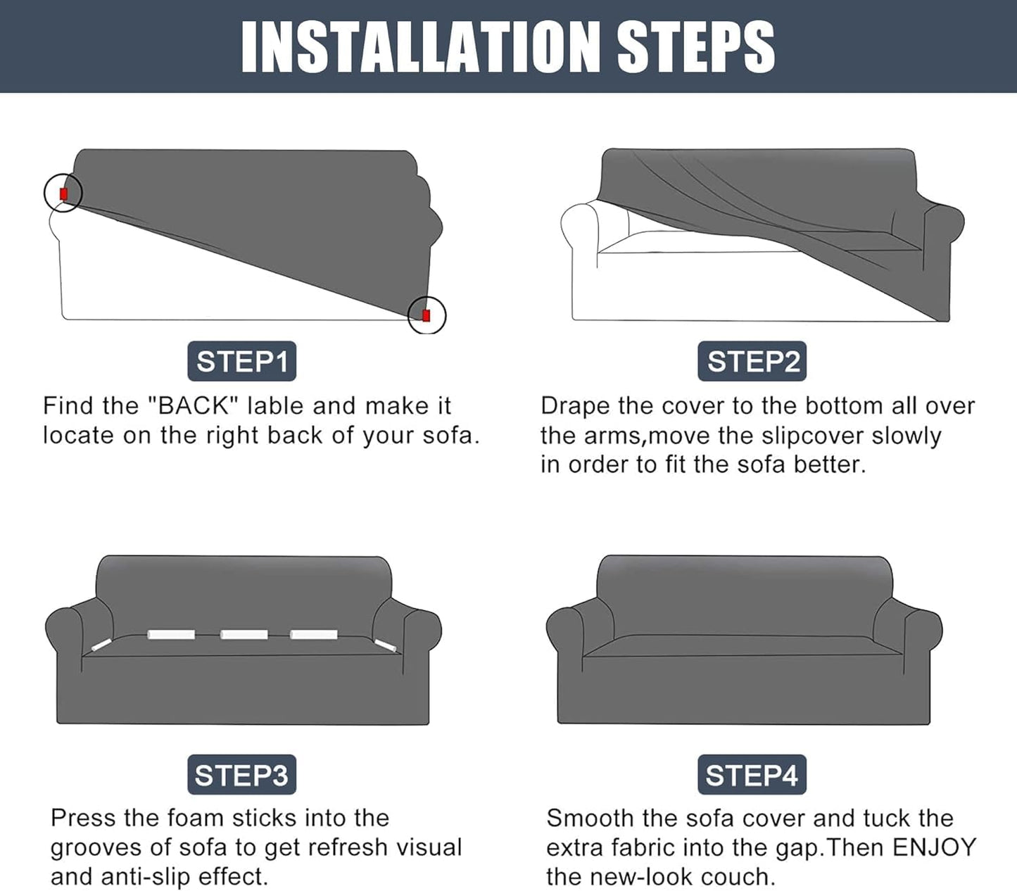 GEOMETRIC CREAM - Luxury Quality Strechable & Dust-proof Sofa Cover