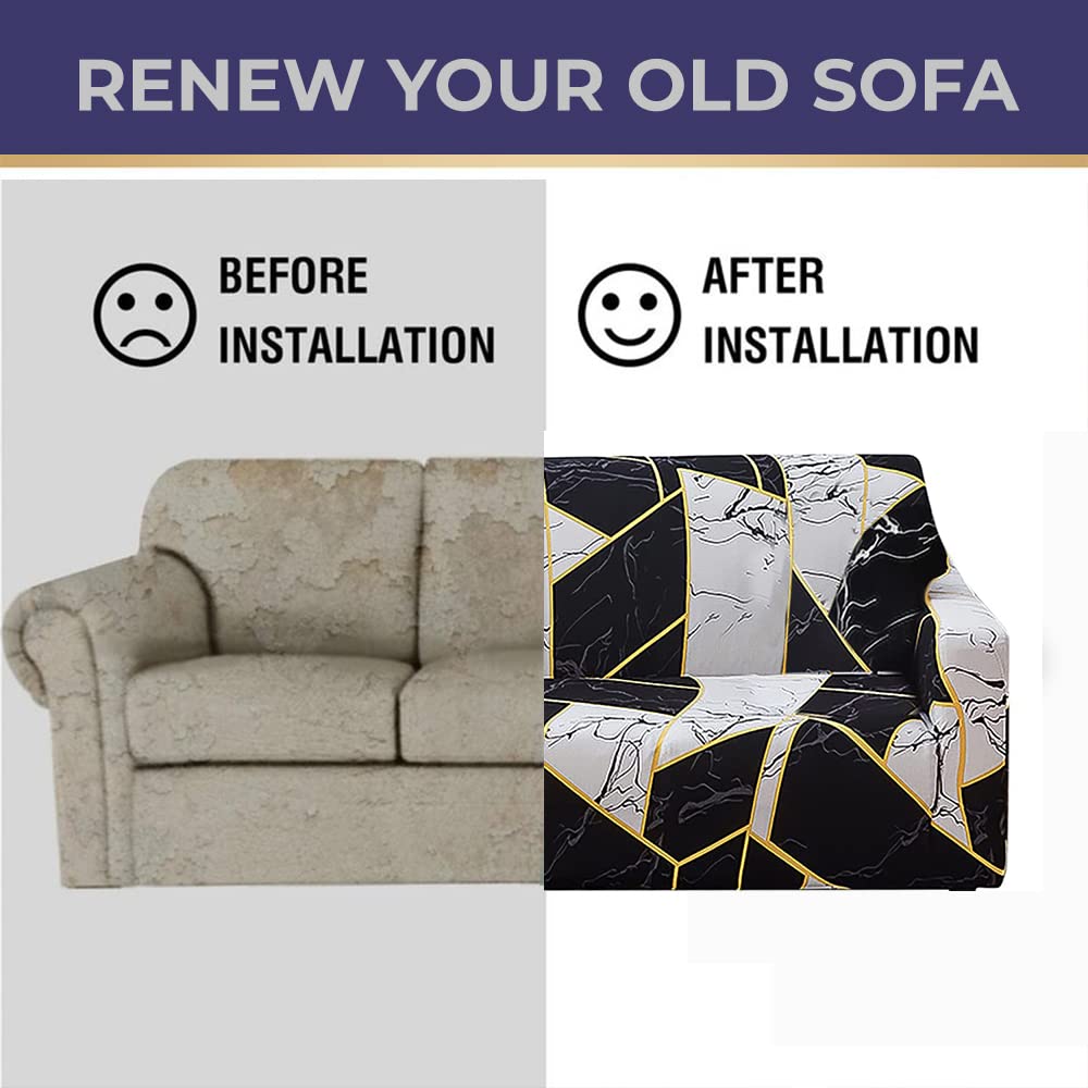 BLACK & WHITE ICE BEST SELLING - Luxury Quality Strechable & Dust-proof Sofa Cover