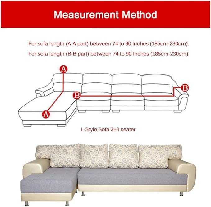 L Shape Sofa Cover-Maroon Diamond - Luxury Quality Strechable & Dust-proof Sofa Cover