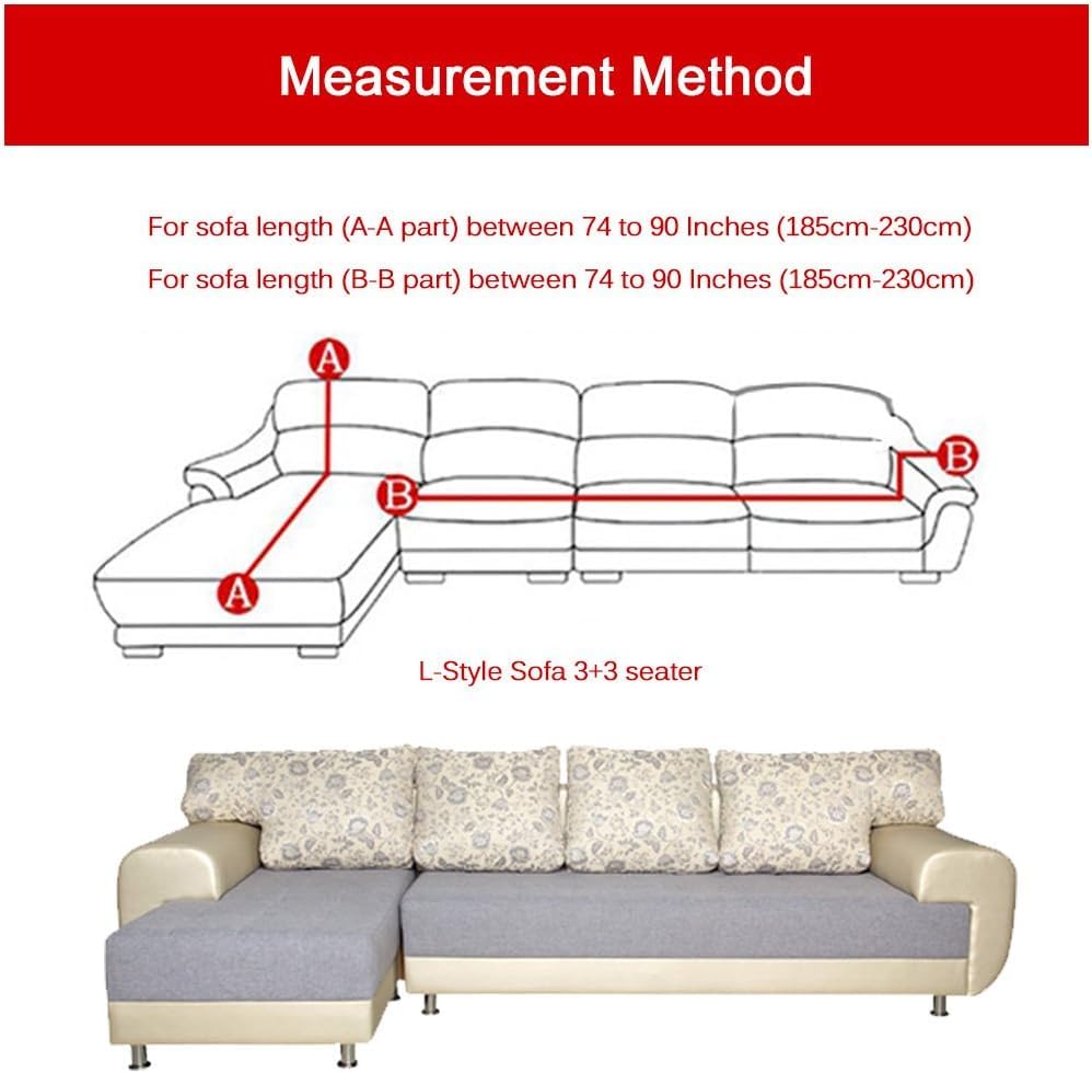 L Shape Sofa Cover-Grey Diamond - Luxury Quality Strechable & Dust-proof Sofa Cover