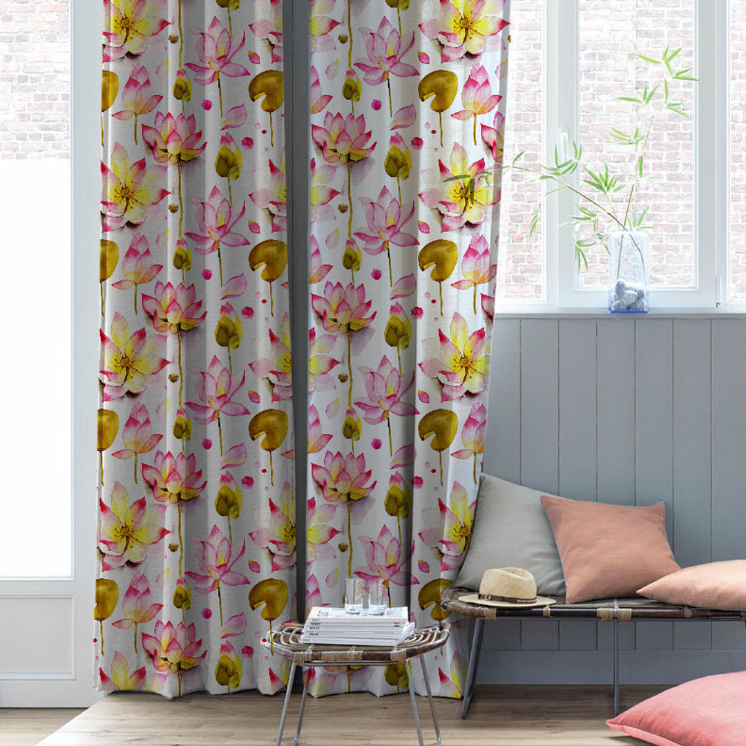 Elegant Floral Print Room Darkening Curtains- Set Of 1pc - DS06A
