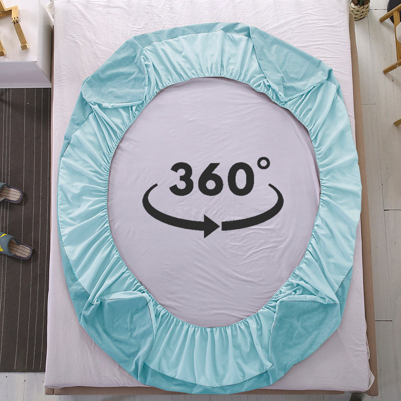 Waterproof Mattress Protector with 360 Degree Elastic Strap, Luxury Terry (Sky Blue, Available in 16 Sizes)