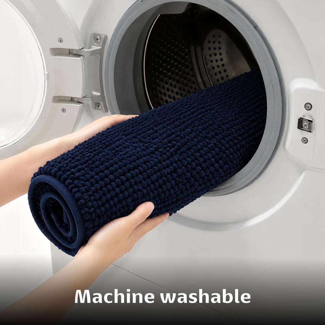 Shaggy Blue Bathroom Mat