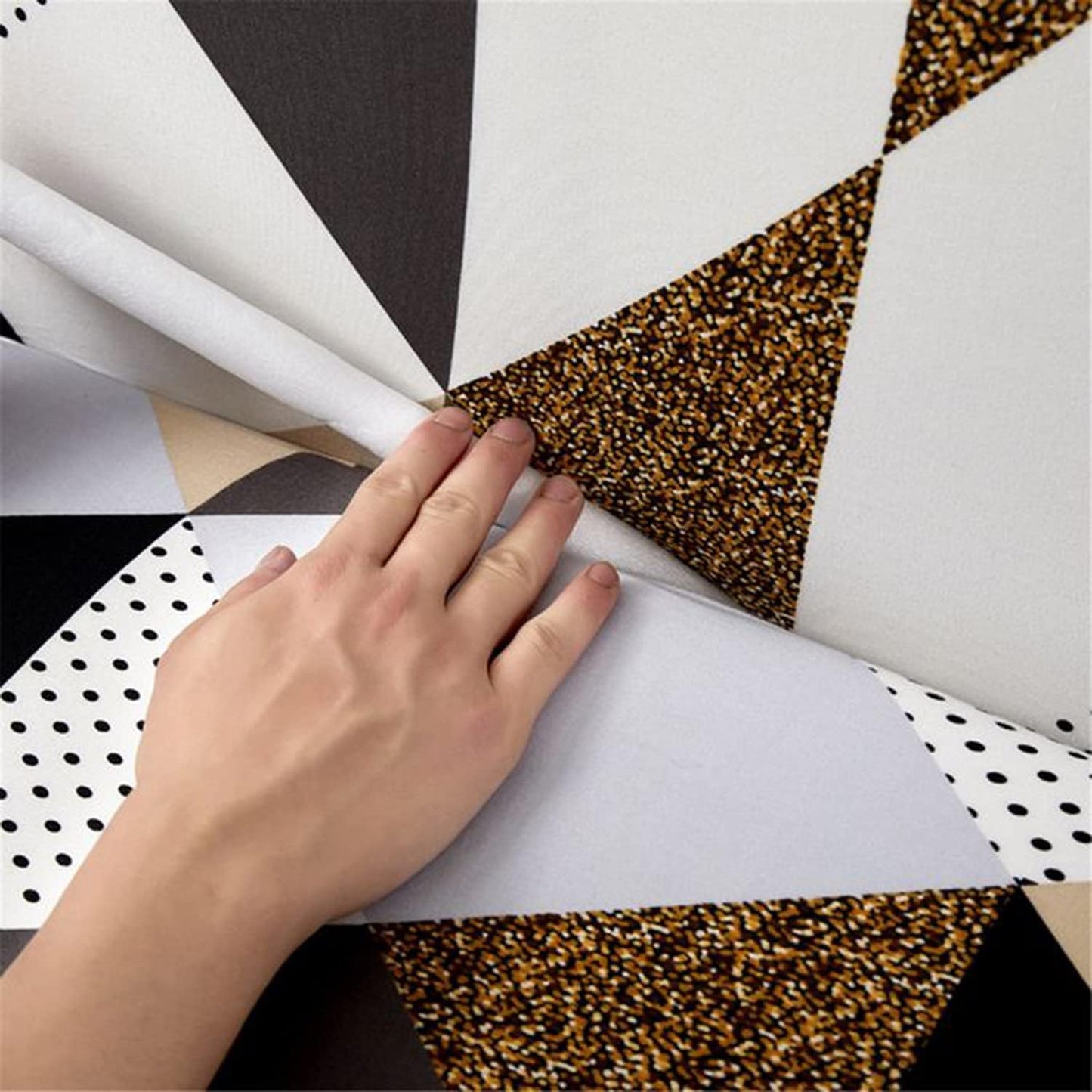 L Shape Sofa Cover- Geometric Brown - Luxury Quality Strechable & Dust-proof Sofa Cover