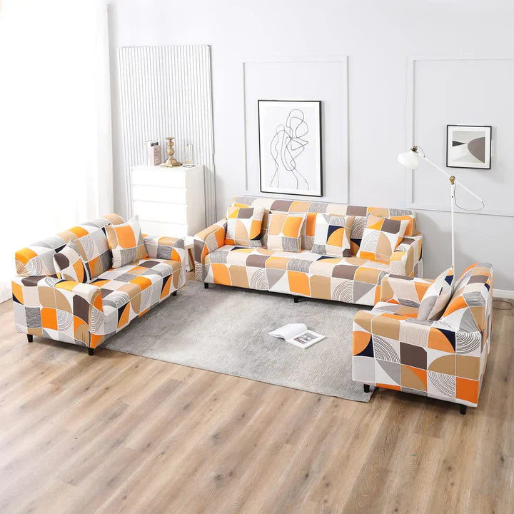 ORANGE SQUARE ABSTRACT- Dustproof & Waterproof Covers