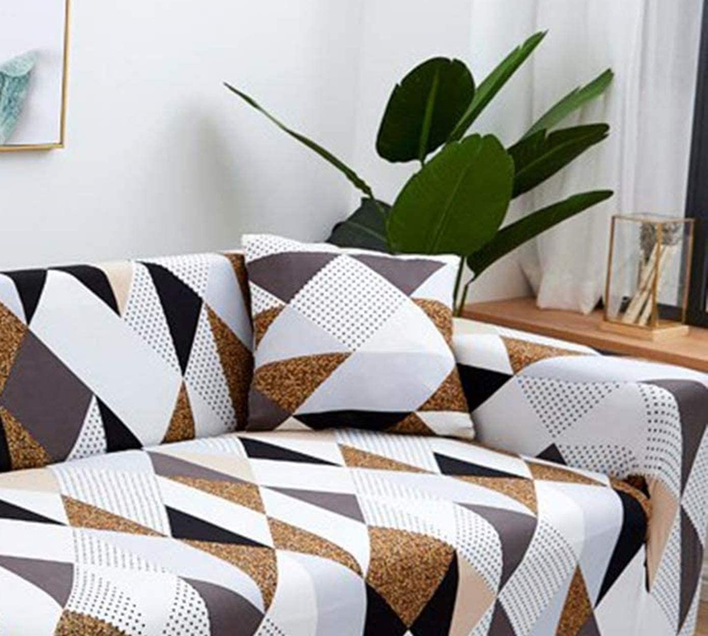 Brown Prism - Luxury Quality Strechable & Dust-proof Sofa Cover