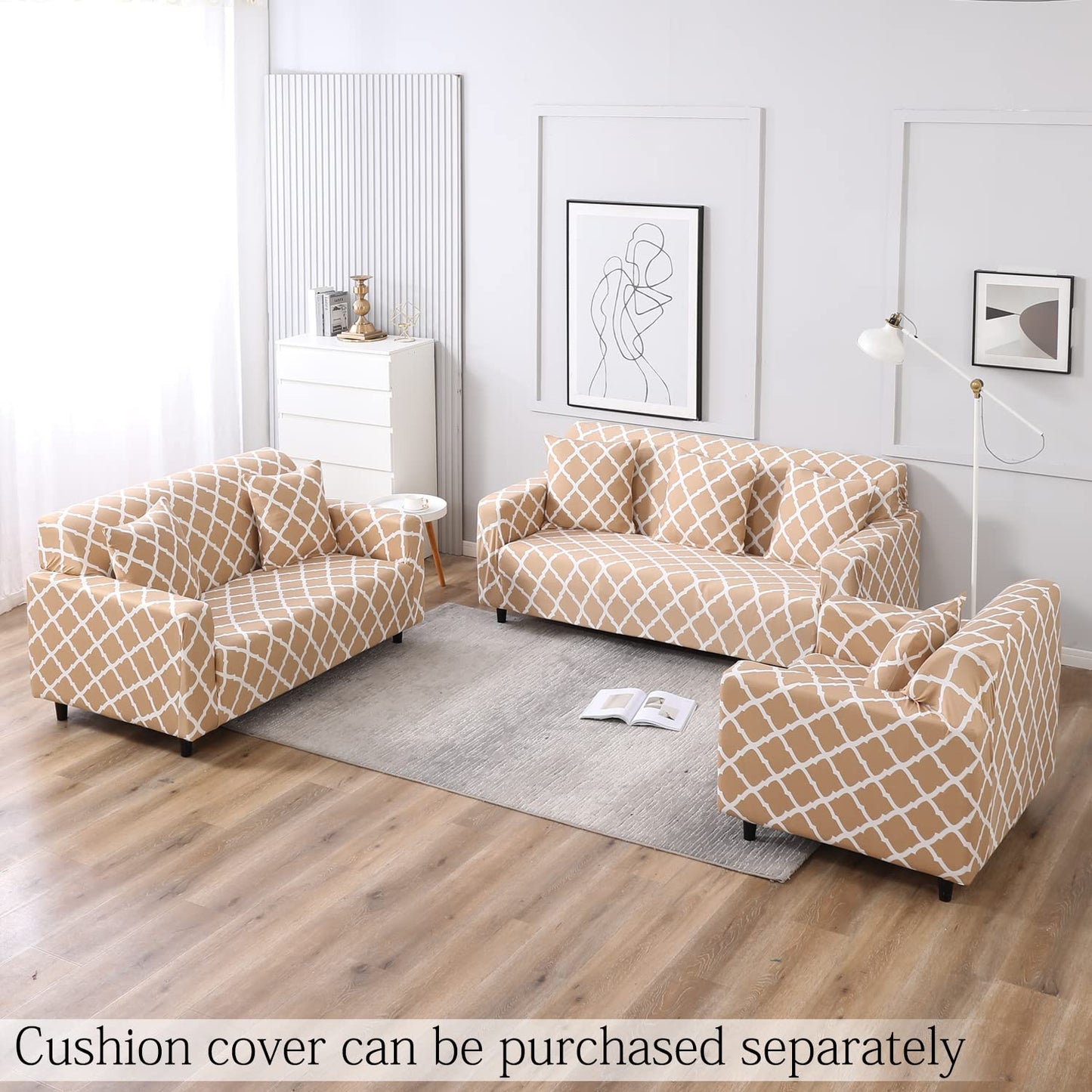 Buy washable sofa covers online in Dombivli & across India – available for 3-seater, 5-seater & L-shape sofas in multiple colors like grey, blue, beige, brown & floral prints – Super Furnishing