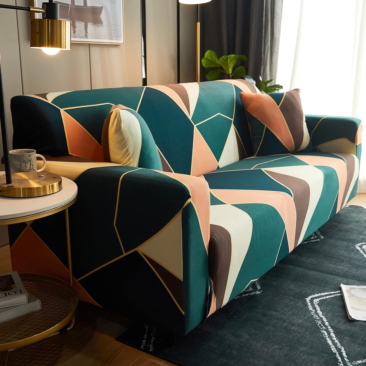 Buy washable sofa covers online in Dombivli & across India – available for 3-seater, 5-seater & L-shape sofas in multiple colors like grey, blue, beige, brown & floral prints – Super Furnishing