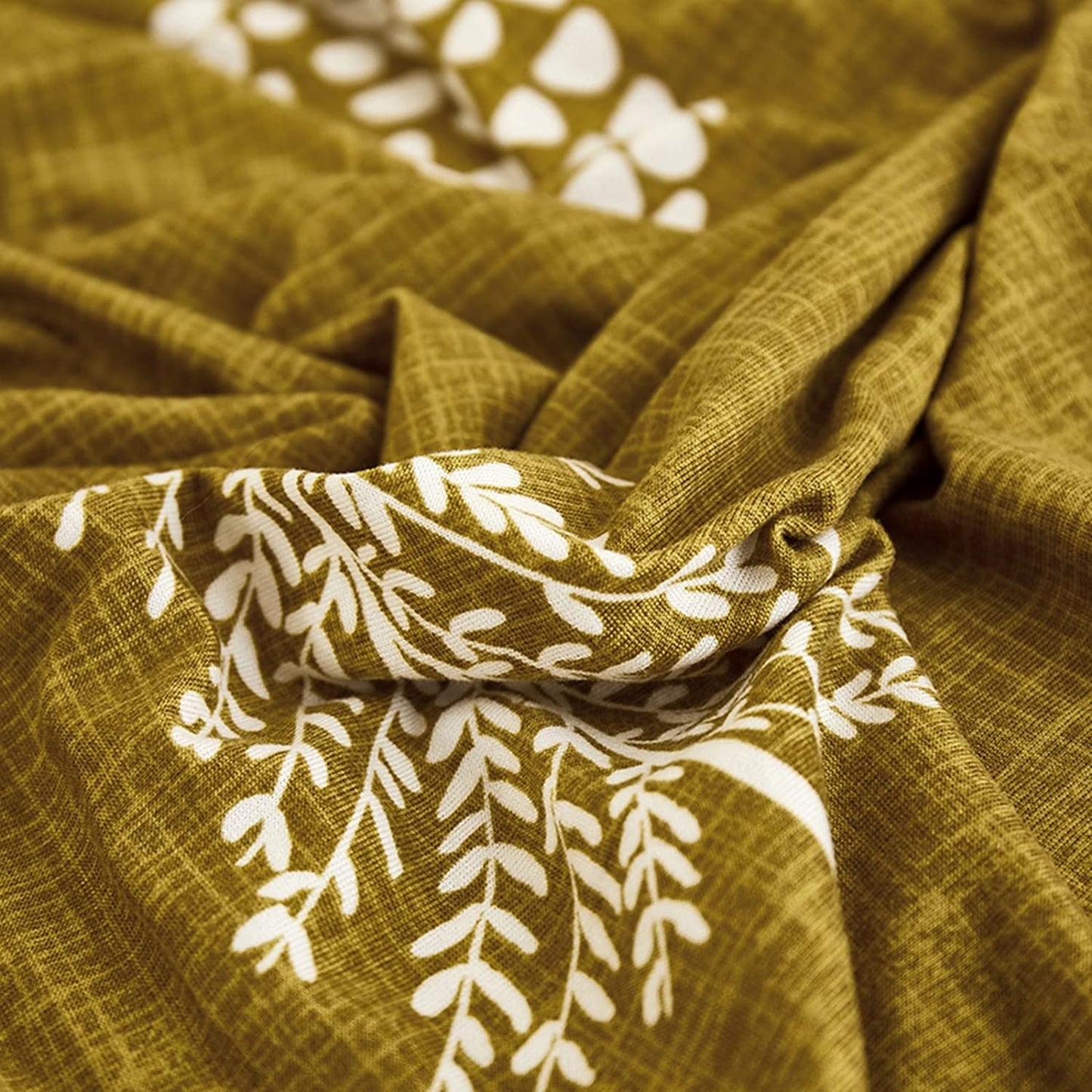 L Shape Sofa Cover - Mustard Leaf