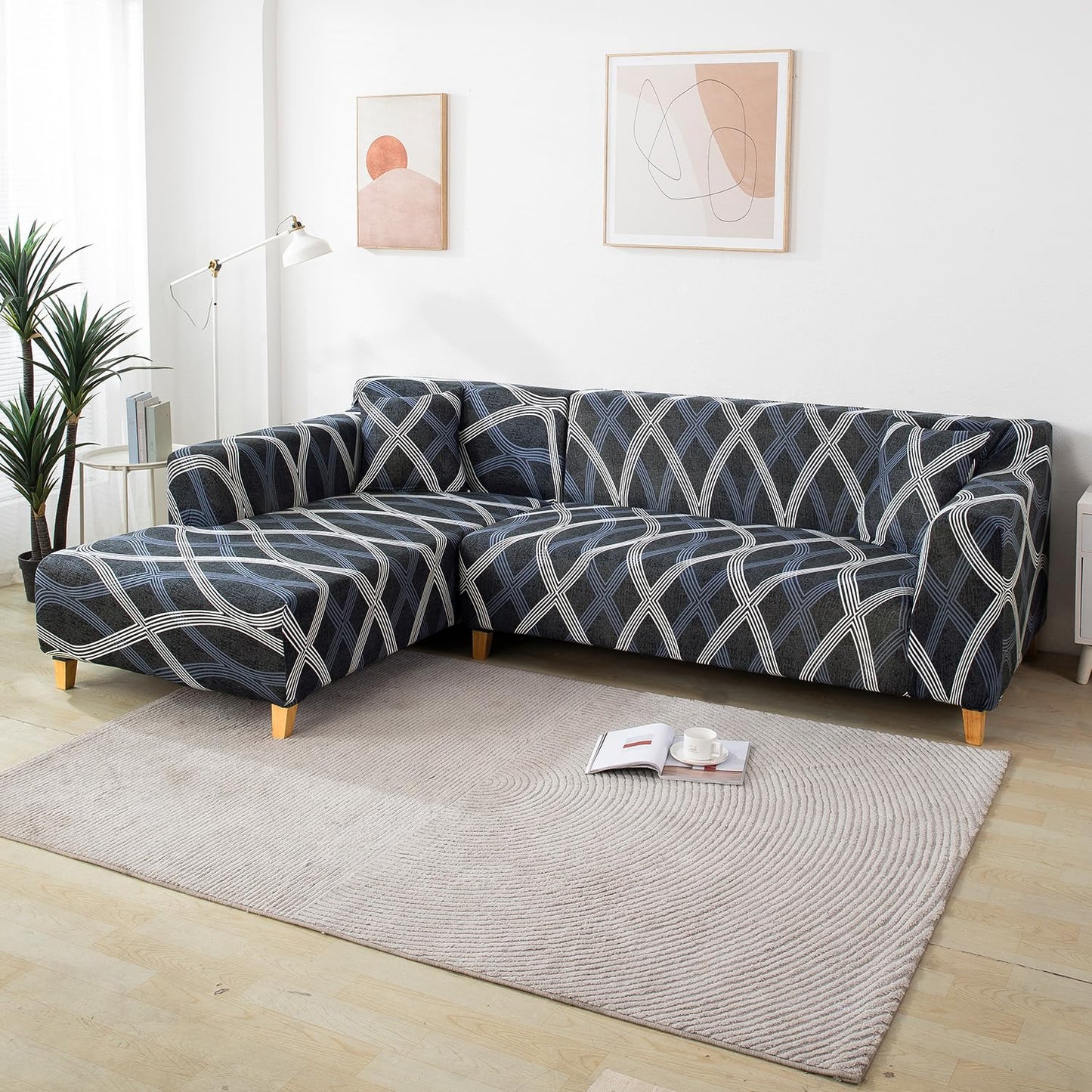 Stretchable Pack of 2 Cushion Cover 16x16, Shadow Grey