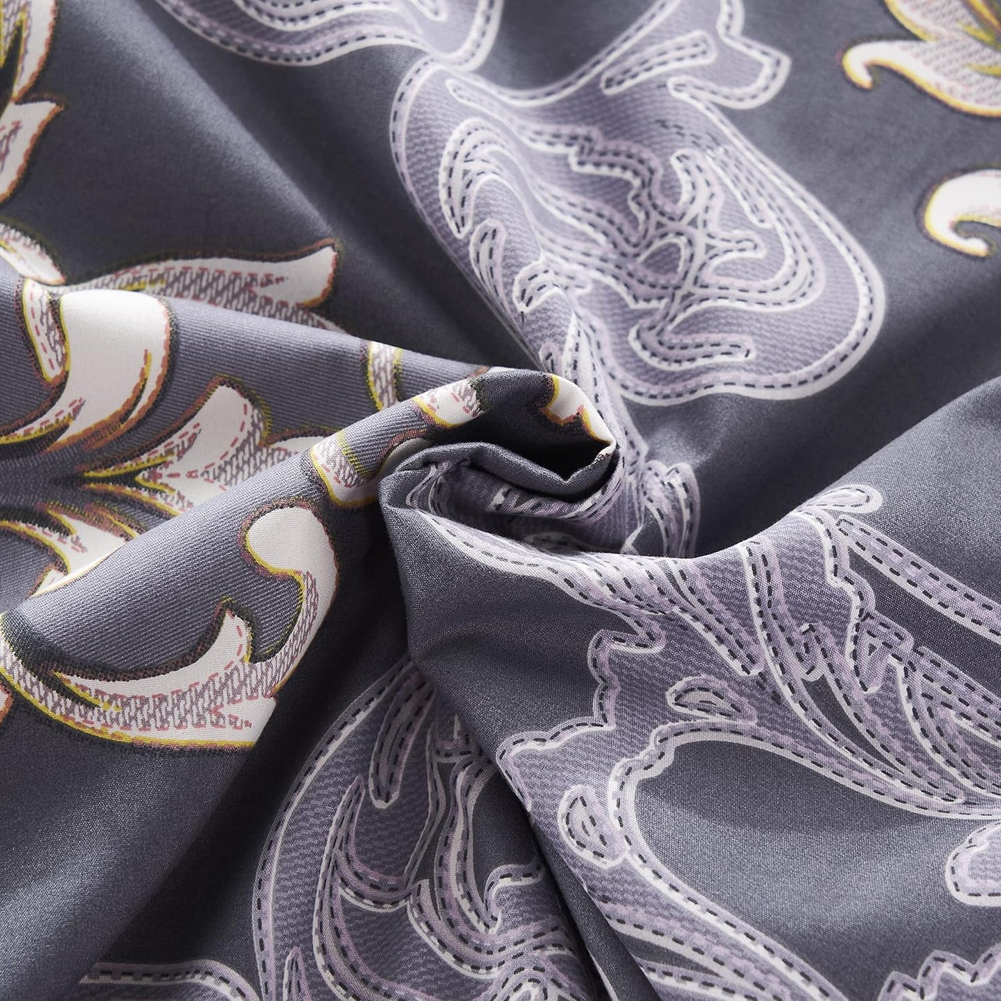 Royal Gold Damask/ Pure Cotton King Size Bedsheet - Super Furnishing