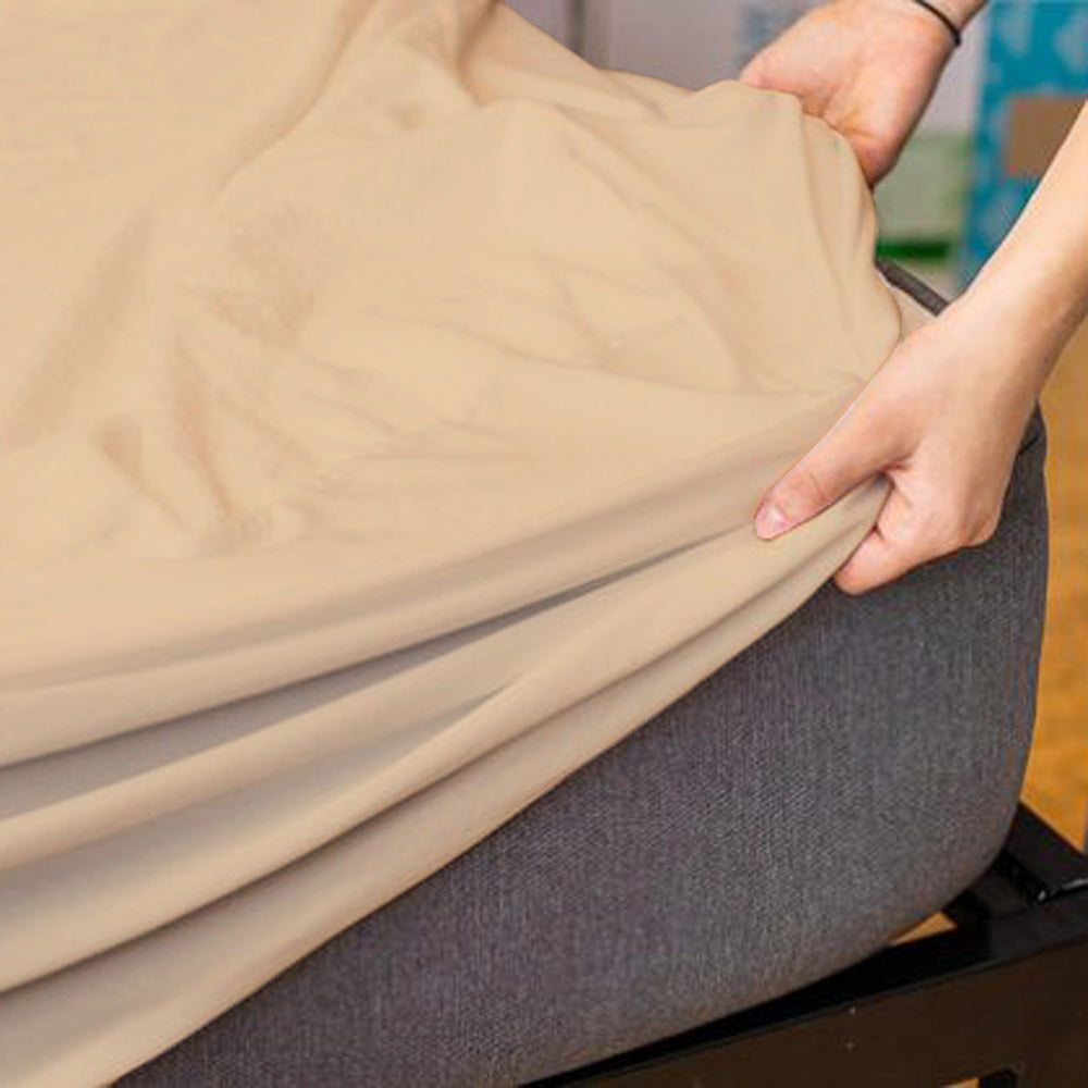 Waterproof Mattress Protector with 360 Degree Elastic Strap, Cotts Wonder Lycra (Beige, Available in 16 Sizes)