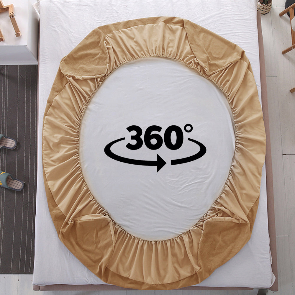 Waterproof Mattress Protector with 360 Degree Elastic Strap, Cotts Wonder Lycra (Beige, Available in 16 Sizes)