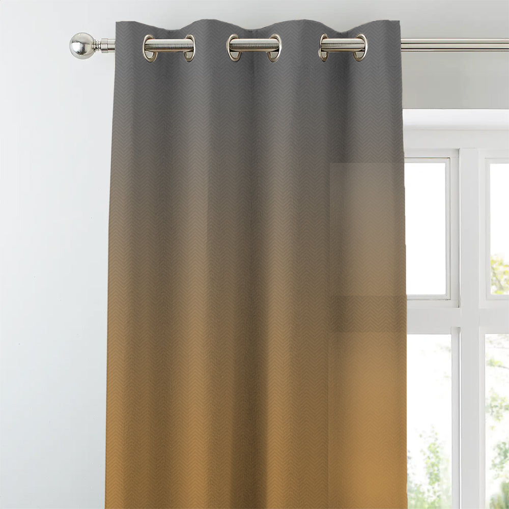 Digital Boho Printed Twill Textured Room Darkening Curtains Set Of 2 - DSBH02