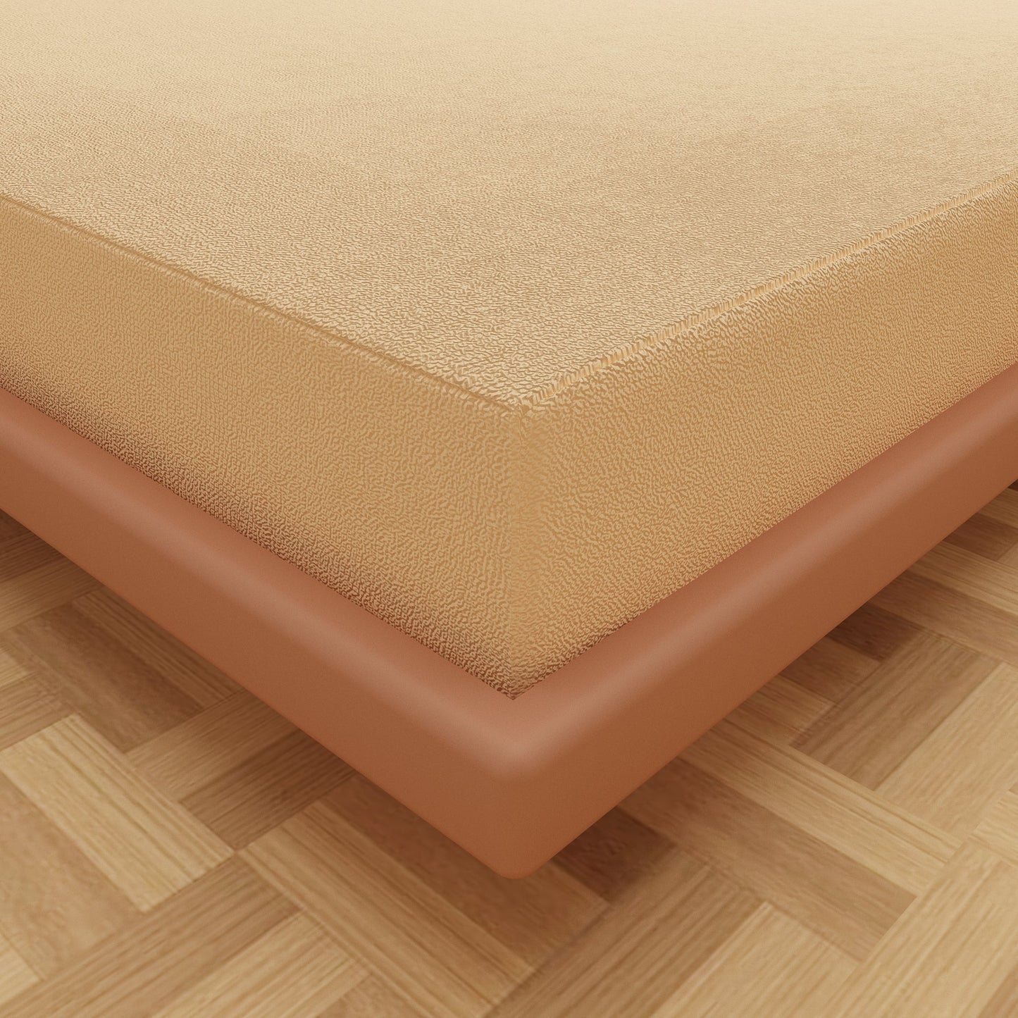 Waterproof Mattress Protector with 360 Degree Elastic Strap, Luxury Terry (Beige, Available in 16 Sizes)
