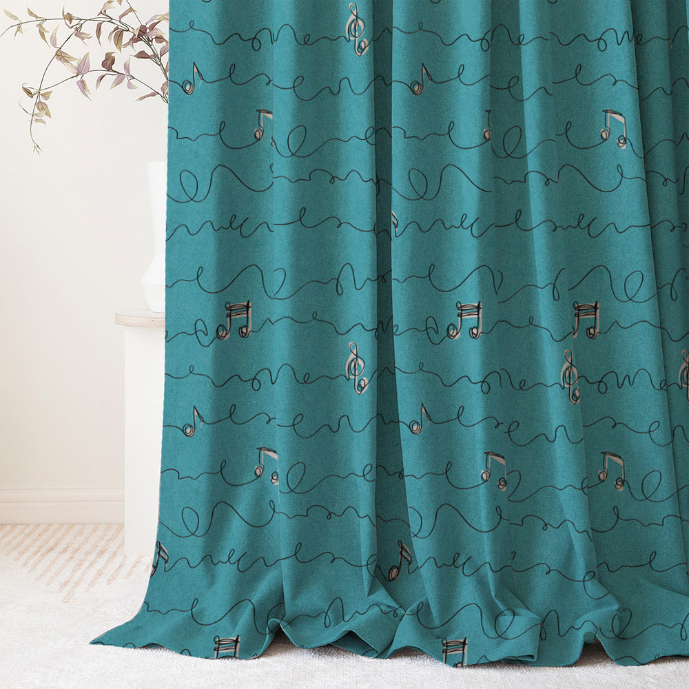Elegant Abstract Print Matt Finish Room Darkening Curtain Set of 2 - MTDS472A