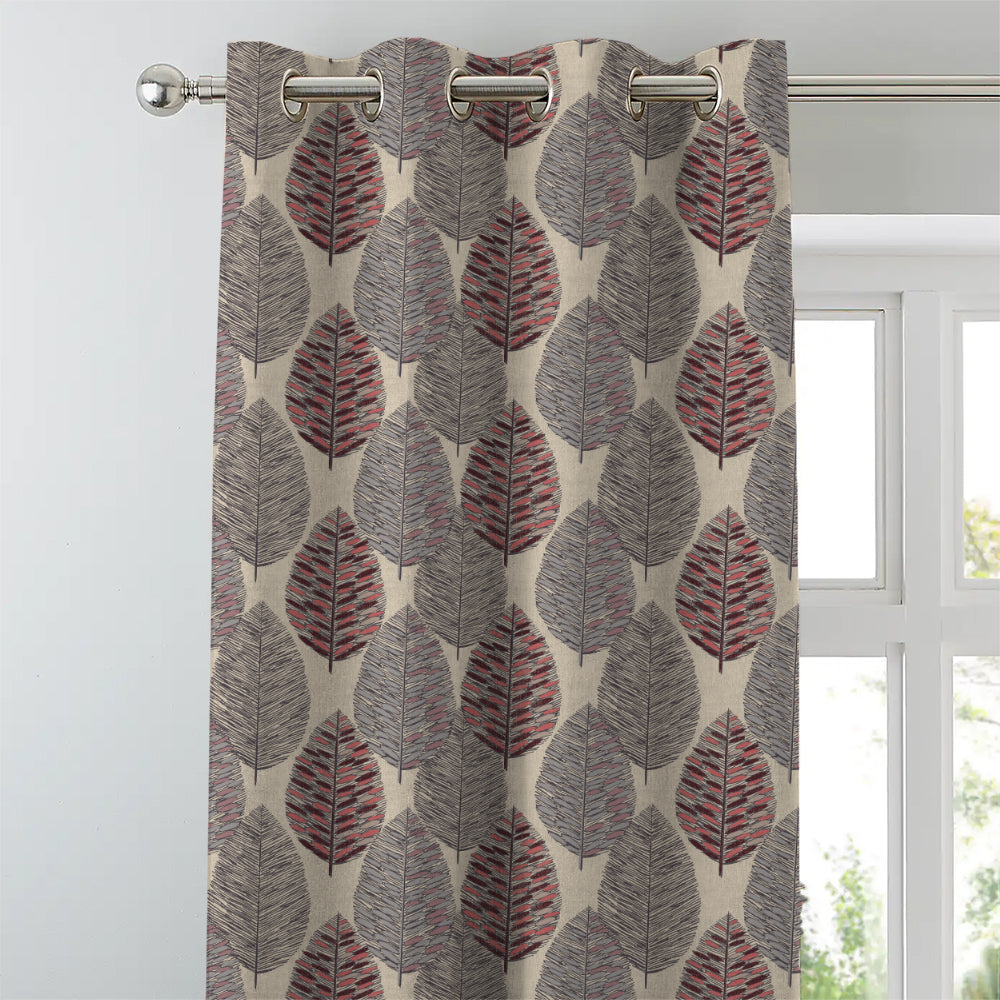 Elegant Floral Print Room Darkening Curtains- Set of 2 -DS 480B