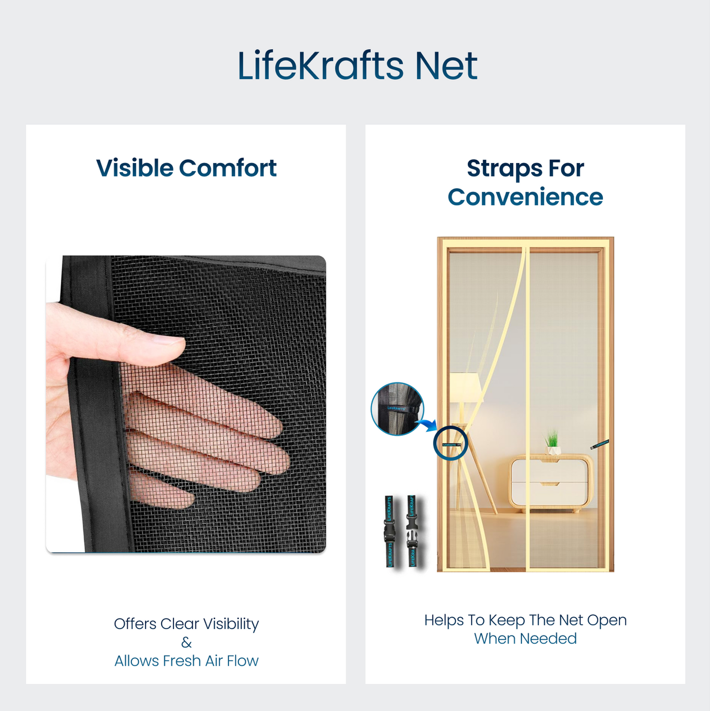 Polyester Magnetic Mosquito Net Curtain for Door - BEIGE
