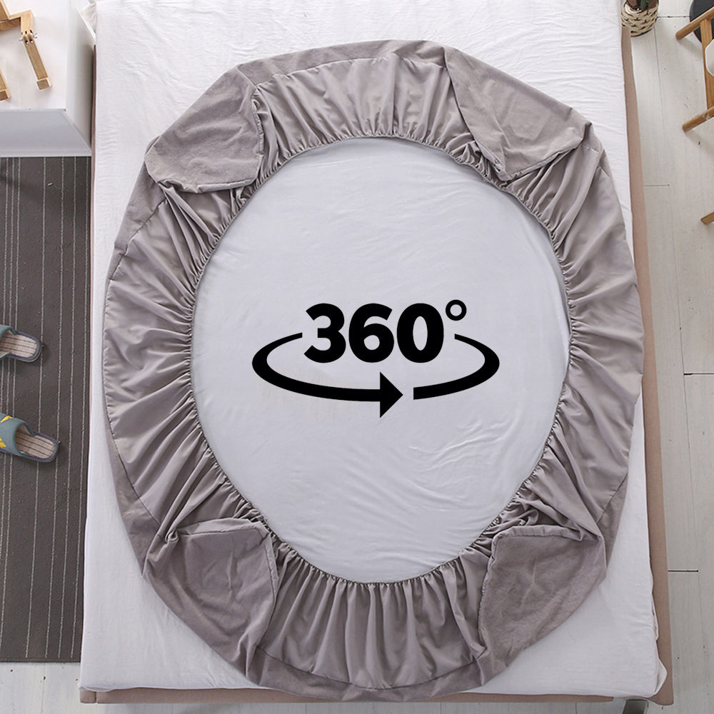 Waterproof Mattress Protector with 360 Degree Elastic Strap, Cotts Wonder Lycra (Grey, Available in 16 Sizes)
