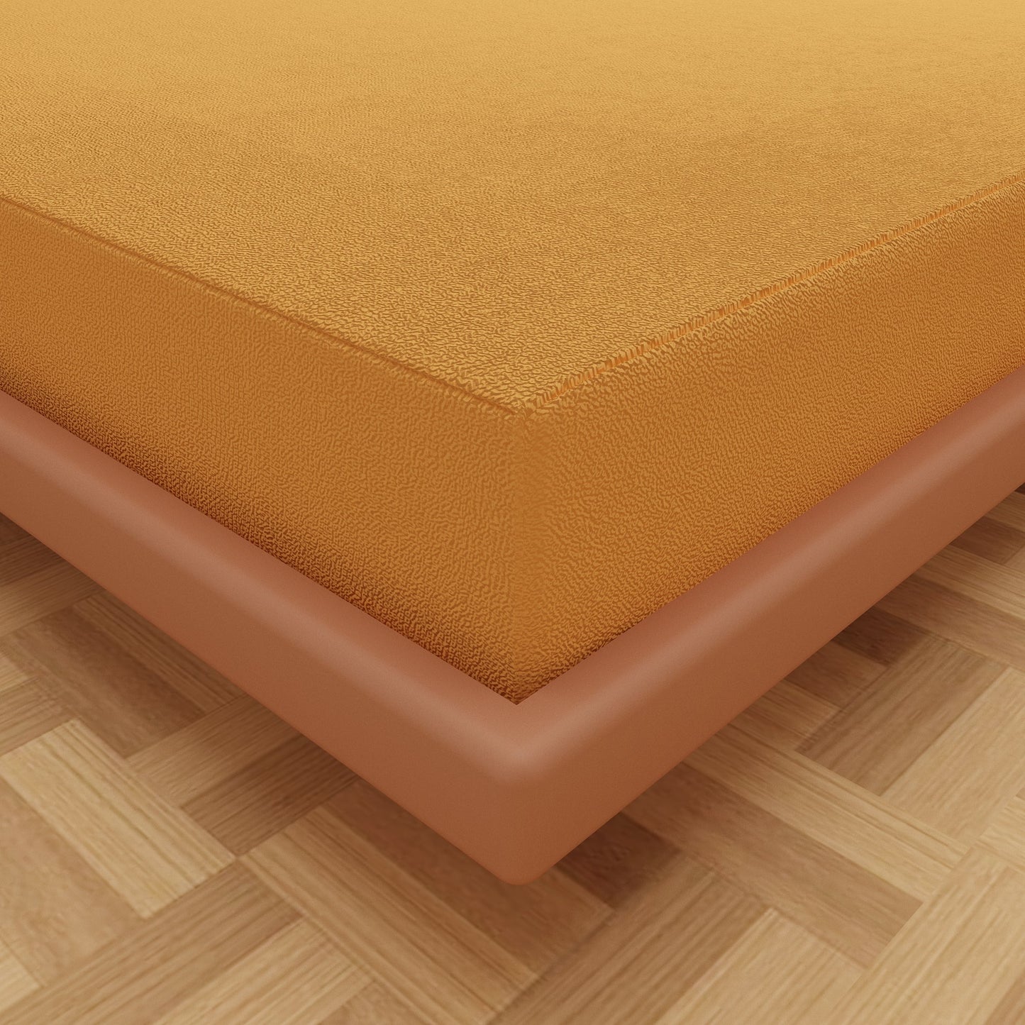 Waterproof Mattress Protector with 360 Degree Elastic Strap, Luxury Terry (Golden, Available in 16 Sizes)