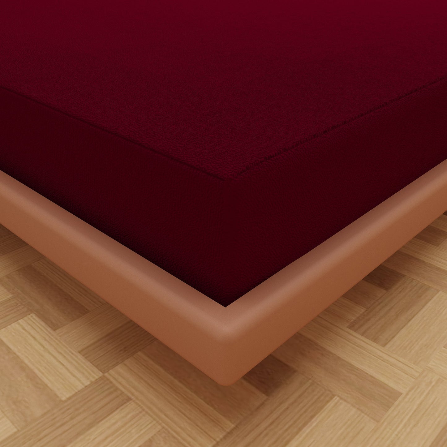 Waterproof Mattress Protector with 360 Degree Elastic Strap, Luxury Terry (Maroon, Available in 16 Sizes)