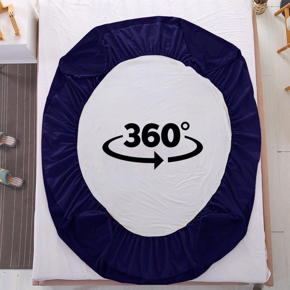 Waterproof Mattress Protector with 360 Degree Elastic Strap, Cotts Wonder Lycra (Blue, Available in 16 Sizes)